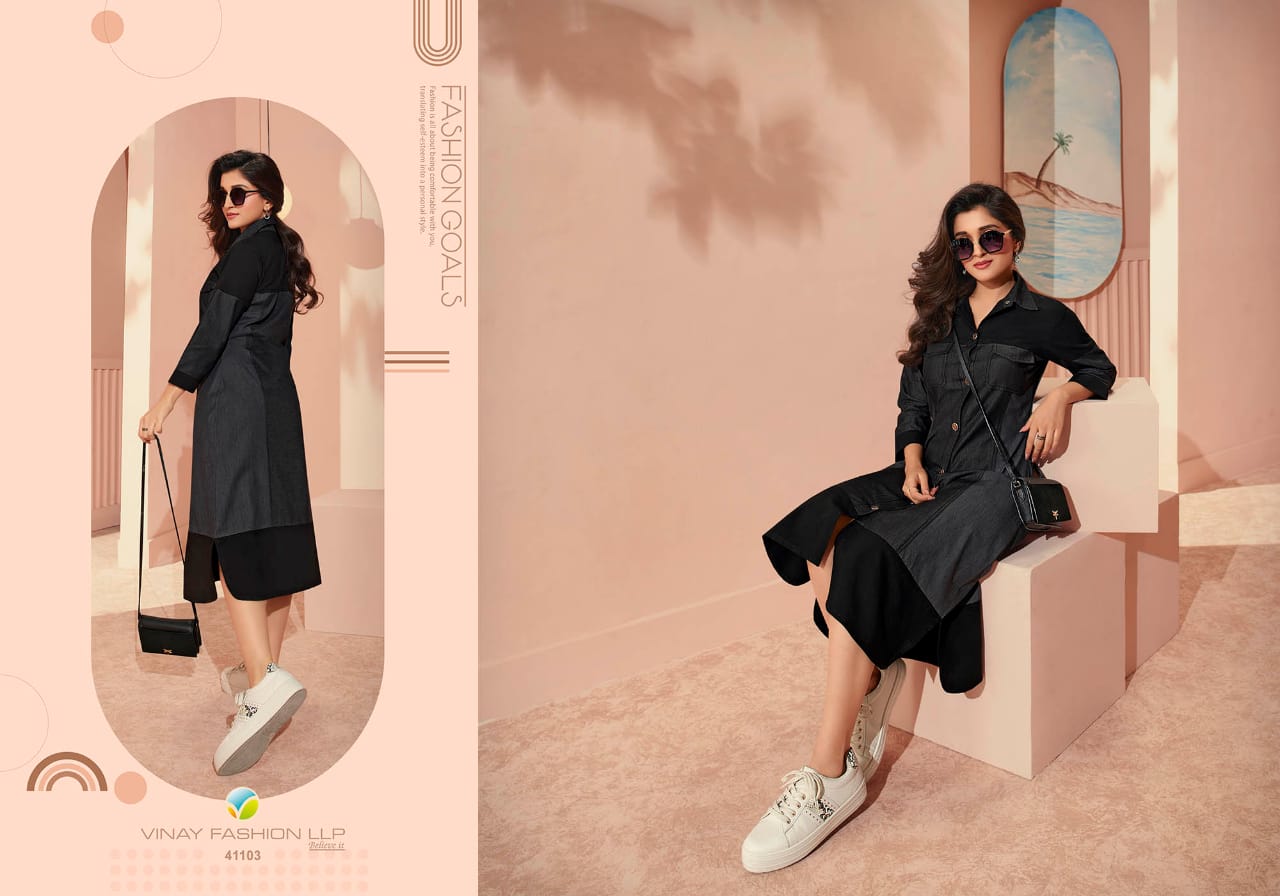 vinay fashion Tumbaa the denim 3 denim innovative look kurti catalog