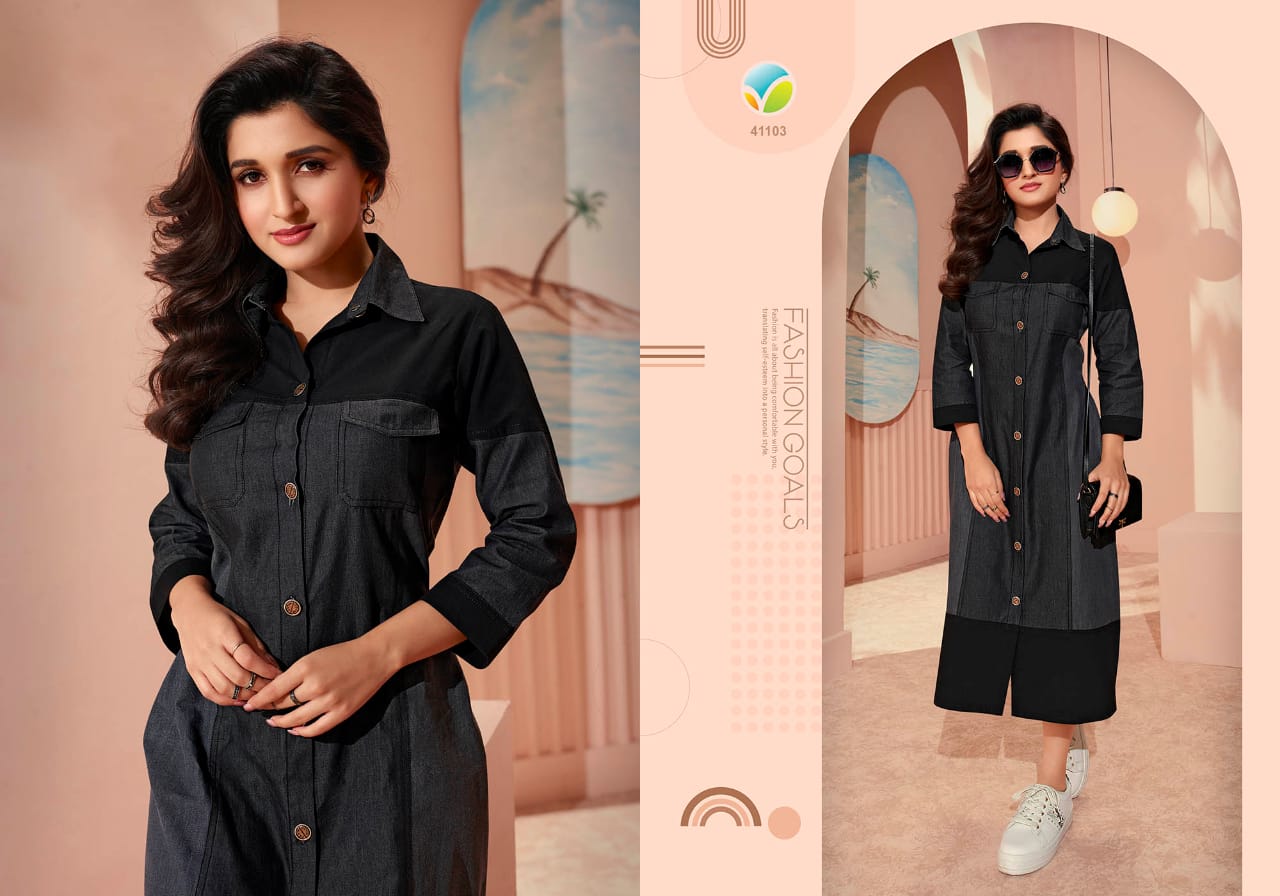 vinay fashion Tumbaa the denim 3 denim innovative look kurti catalog