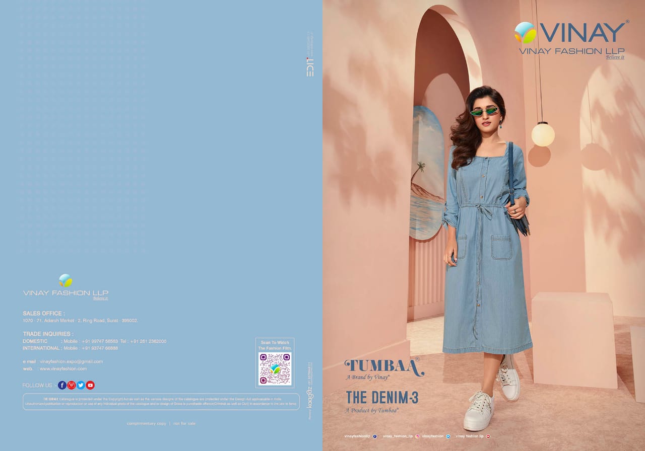 vinay fashion Tumbaa the denim 3 denim innovative look kurti catalog