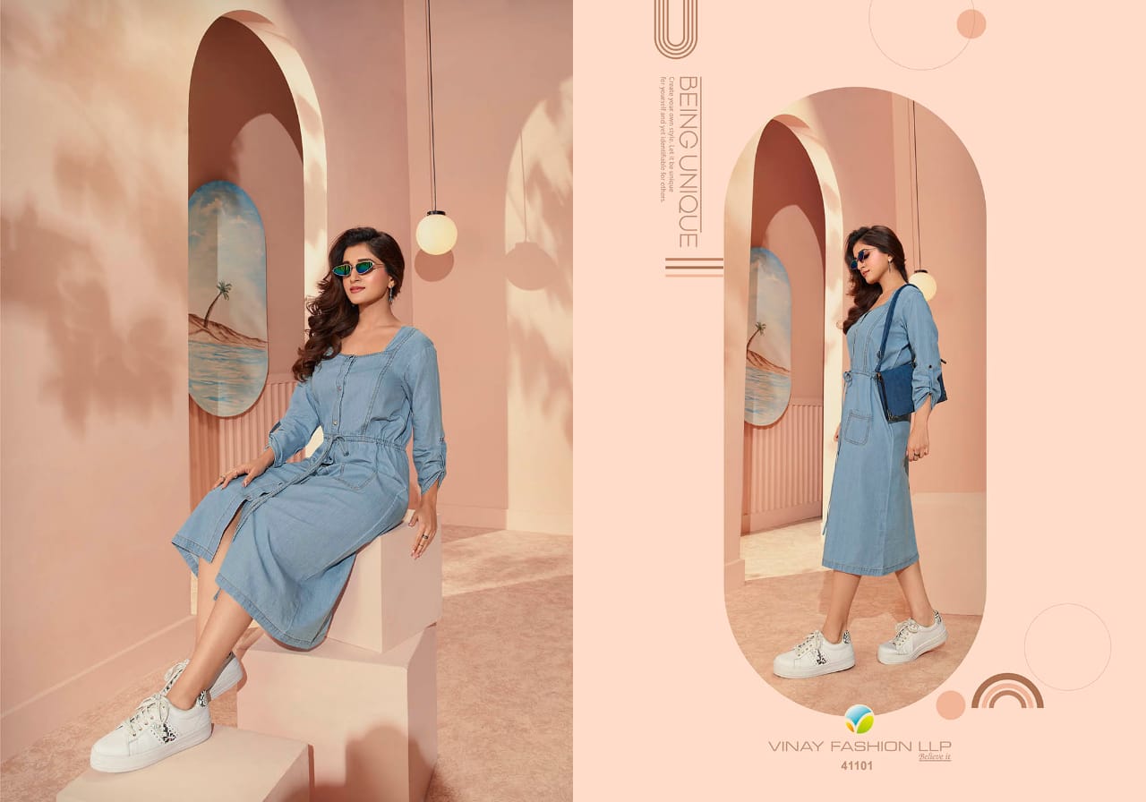 vinay fashion Tumbaa the denim 3 denim innovative look kurti catalog