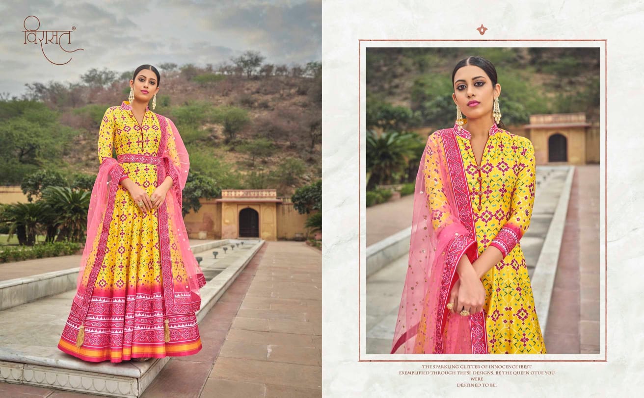 virasat patola dola silk gorgeous look top with dupatta catalog