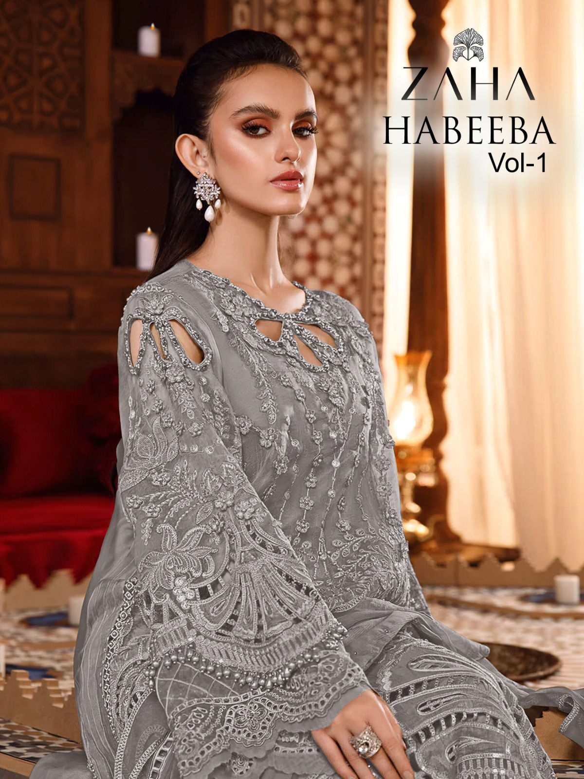 zaha habeeba vol 1 d no 10103 a b c d  georgette catchy llok salwar suit catalog