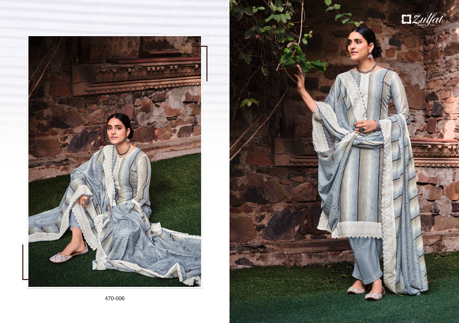 zulfat designer suit dinaaz cotton grace ful look salwar suit catalog