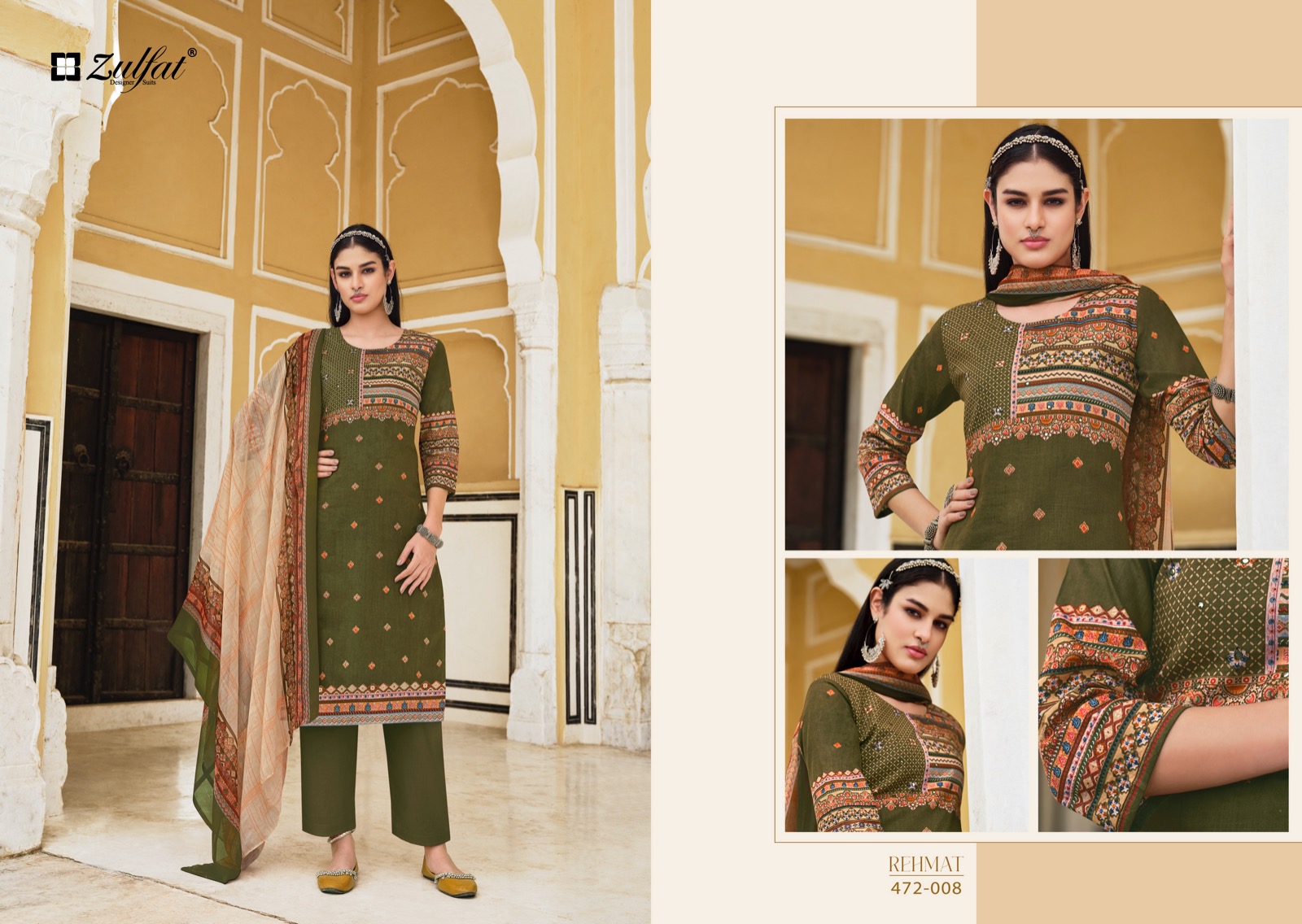 zulfat designer suit rehmat cotton graceful look salwar suit catalog