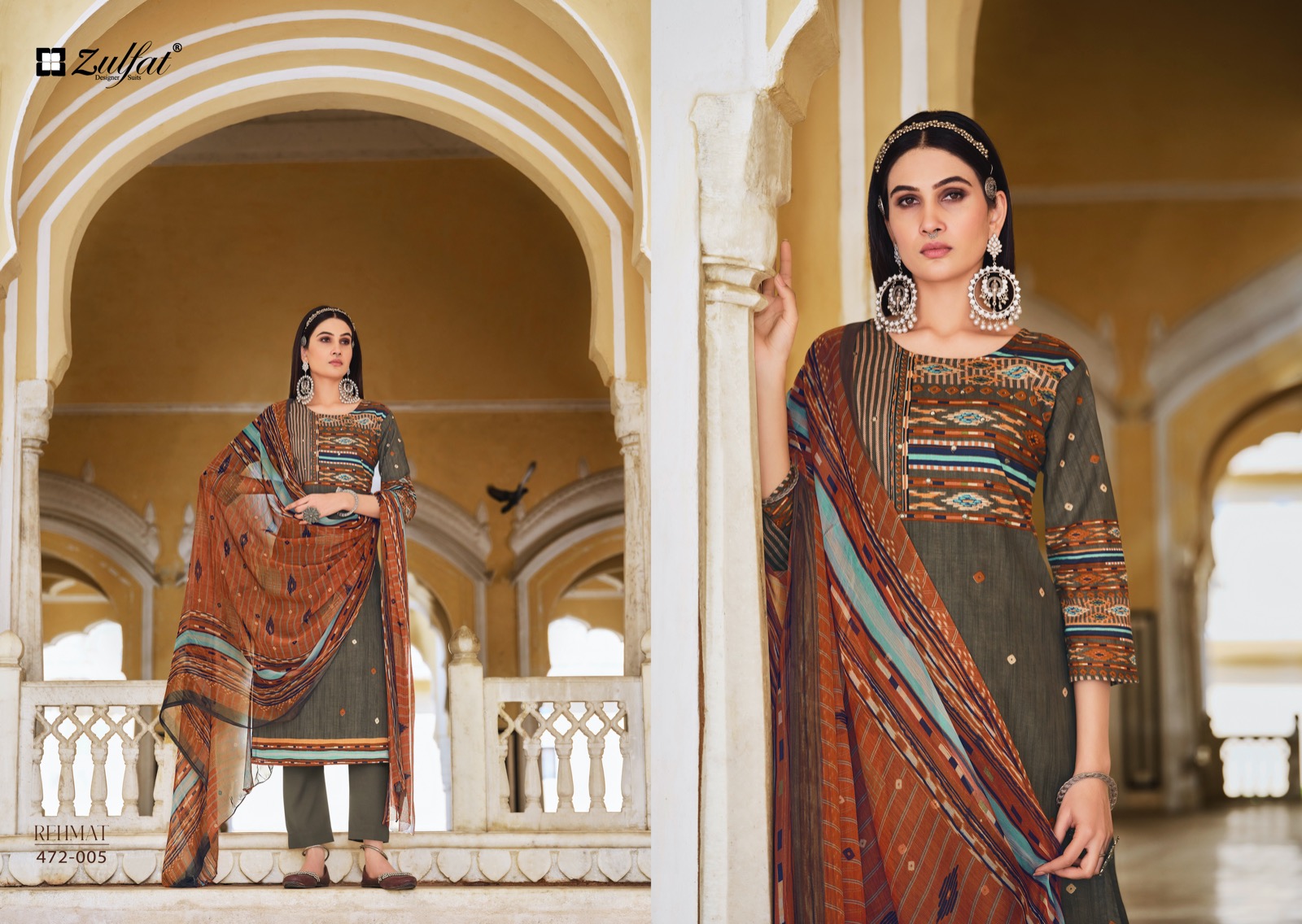 zulfat designer suit rehmat cotton graceful look salwar suit catalog