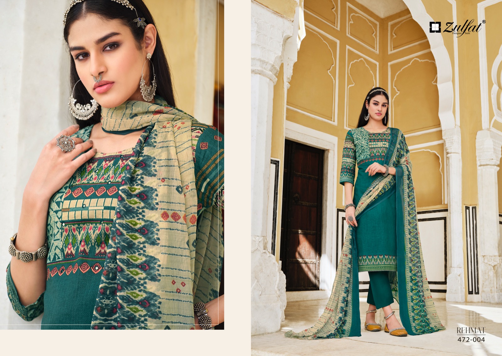 zulfat designer suit rehmat cotton graceful look salwar suit catalog