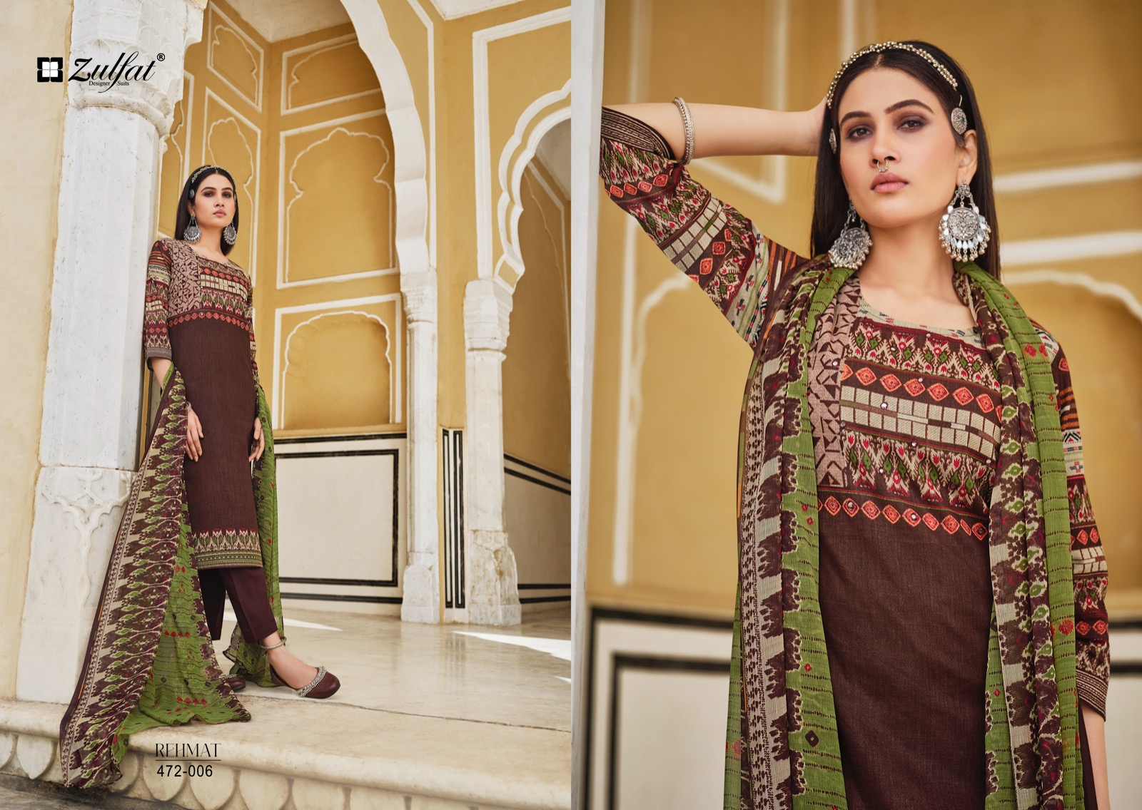 zulfat designer suit rehmat cotton graceful look salwar suit catalog