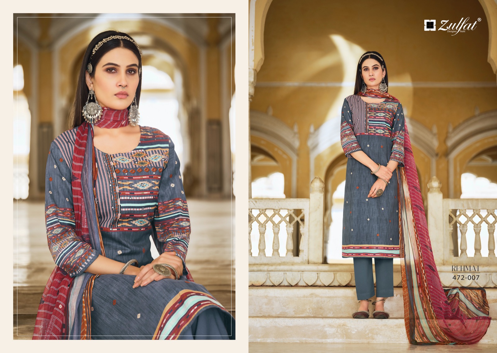 zulfat designer suit rehmat cotton graceful look salwar suit catalog