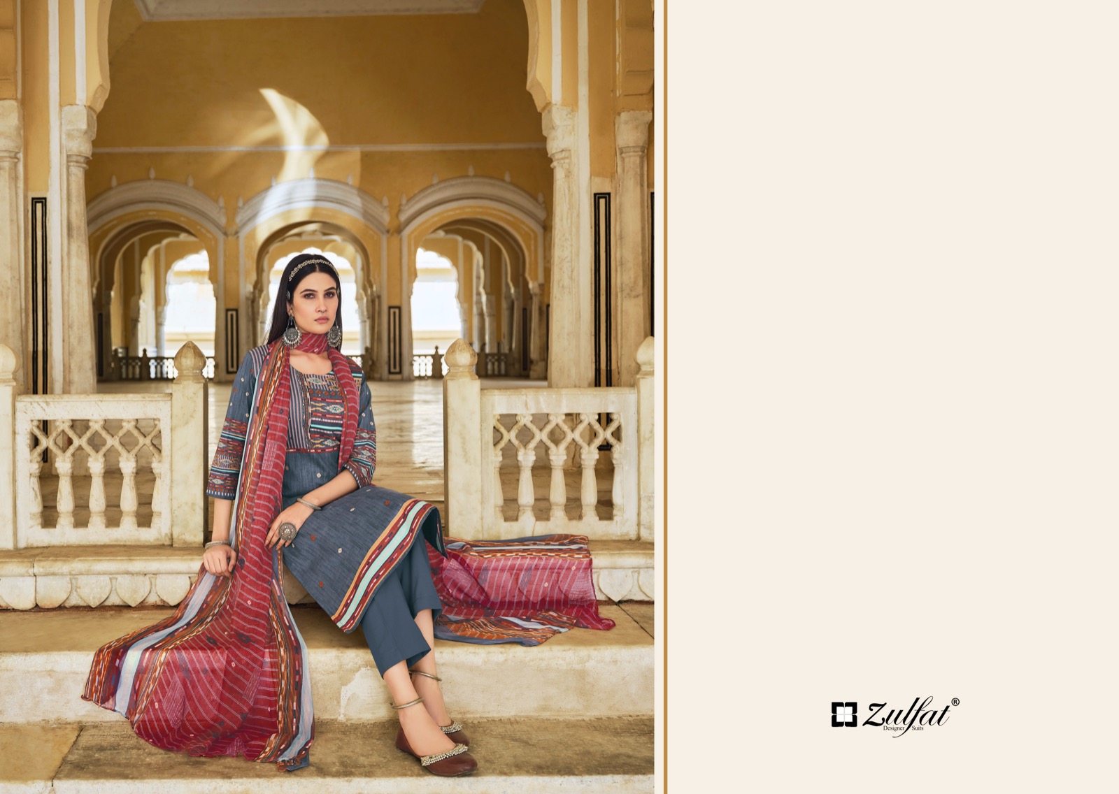 zulfat designer suit rehmat cotton graceful look salwar suit catalog