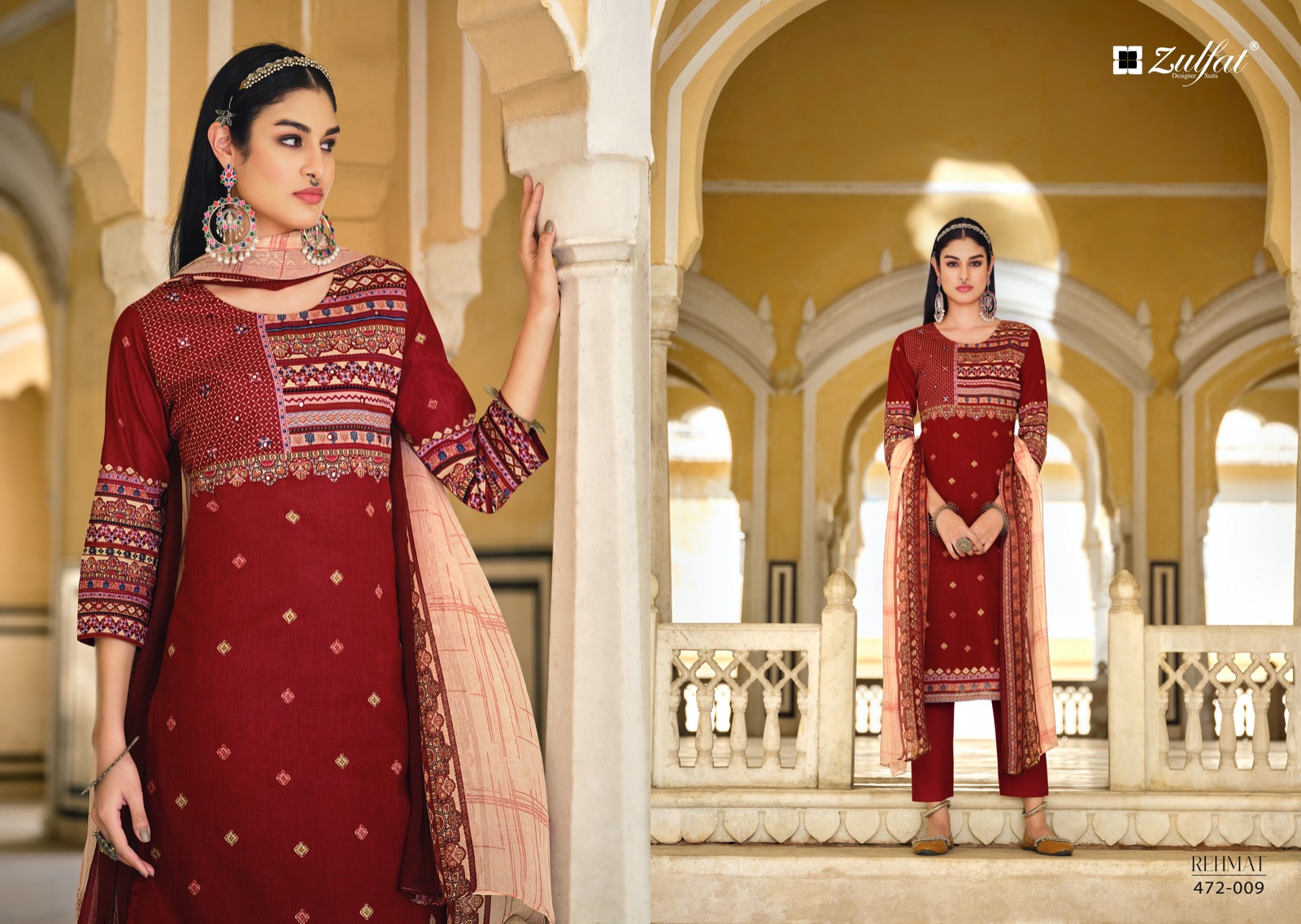 zulfat designer suit rehmat cotton graceful look salwar suit catalog