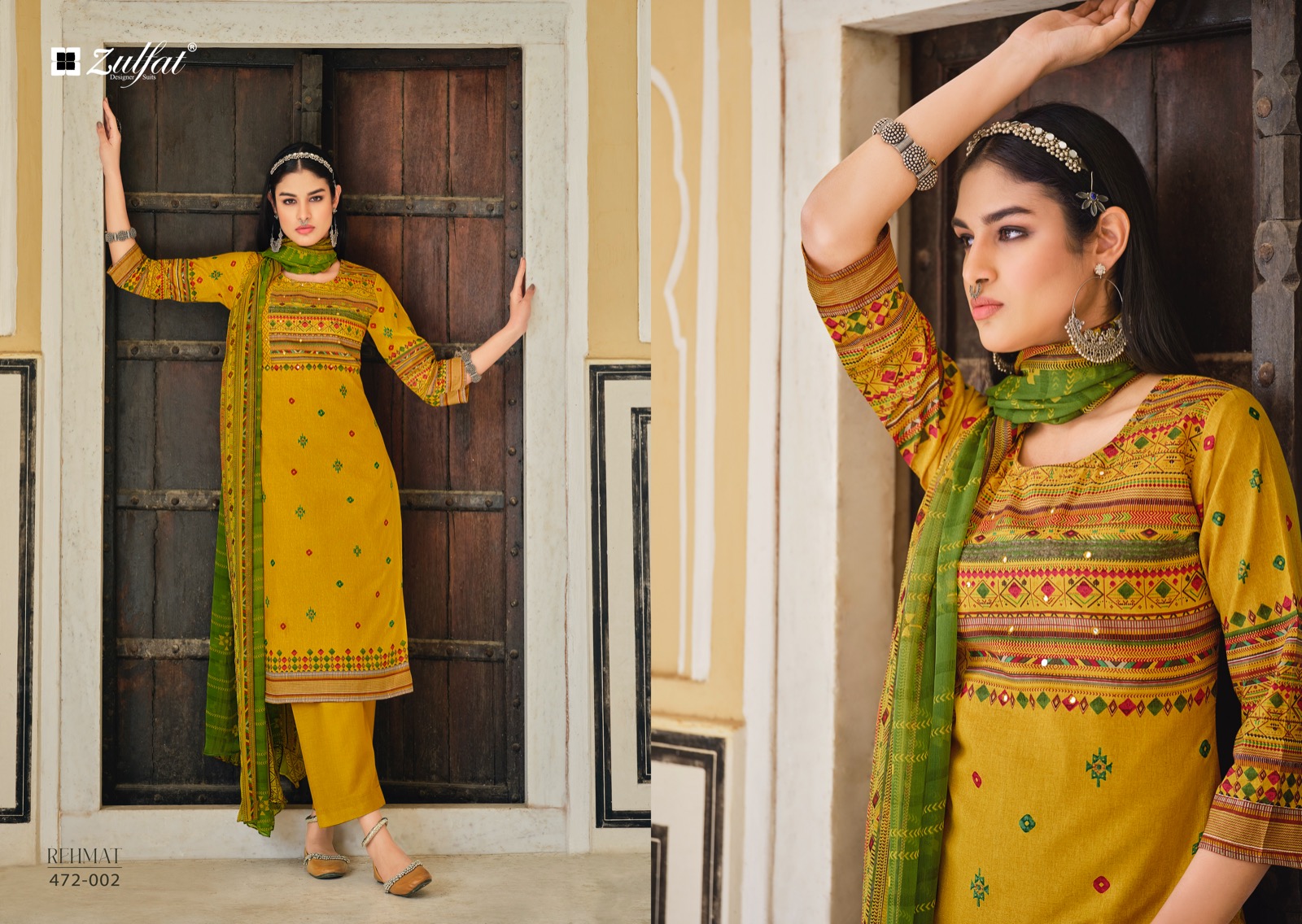 zulfat designer suit rehmat cotton graceful look salwar suit catalog