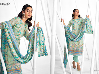 zulfat designer suit shaheen cotton graceful look salwar suit catalog