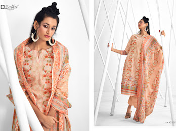 zulfat designer suit shaheen cotton graceful look salwar suit catalog