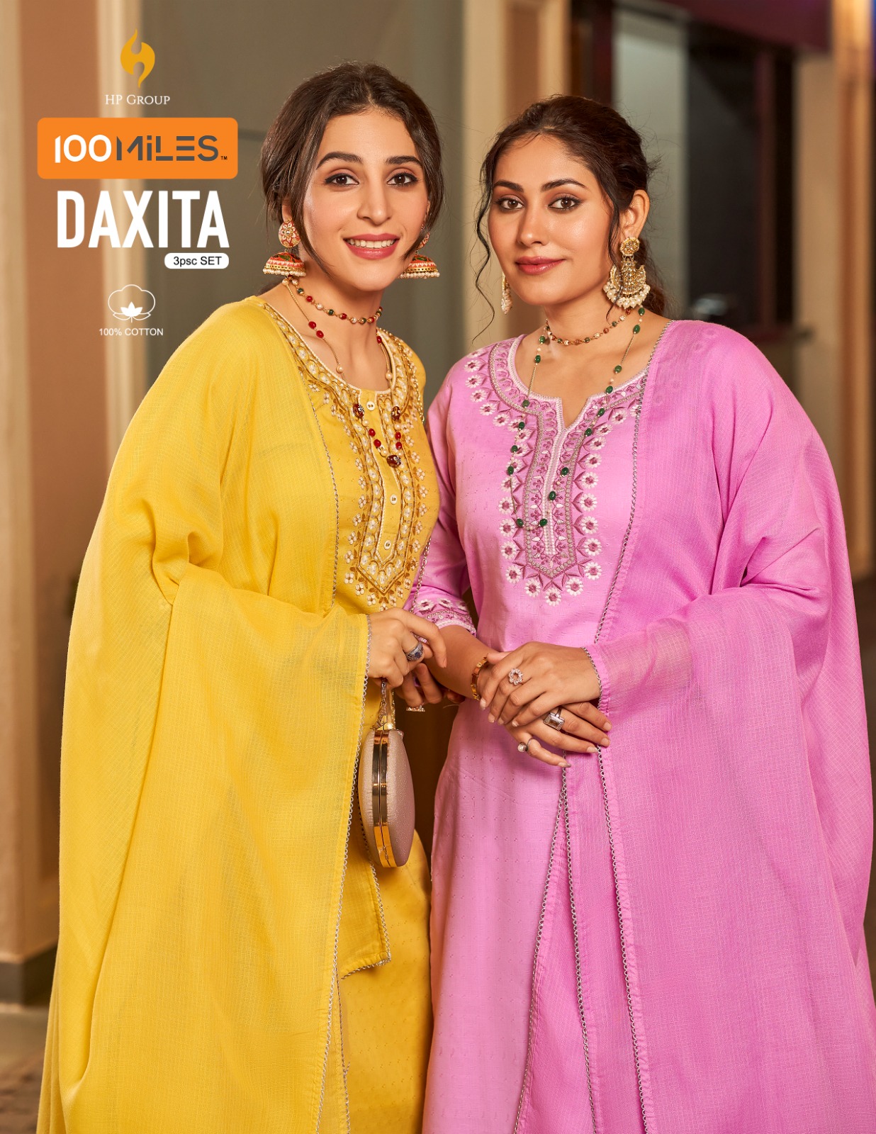 100 miles daxita cotton new and modern look top pant with dupatta catalog