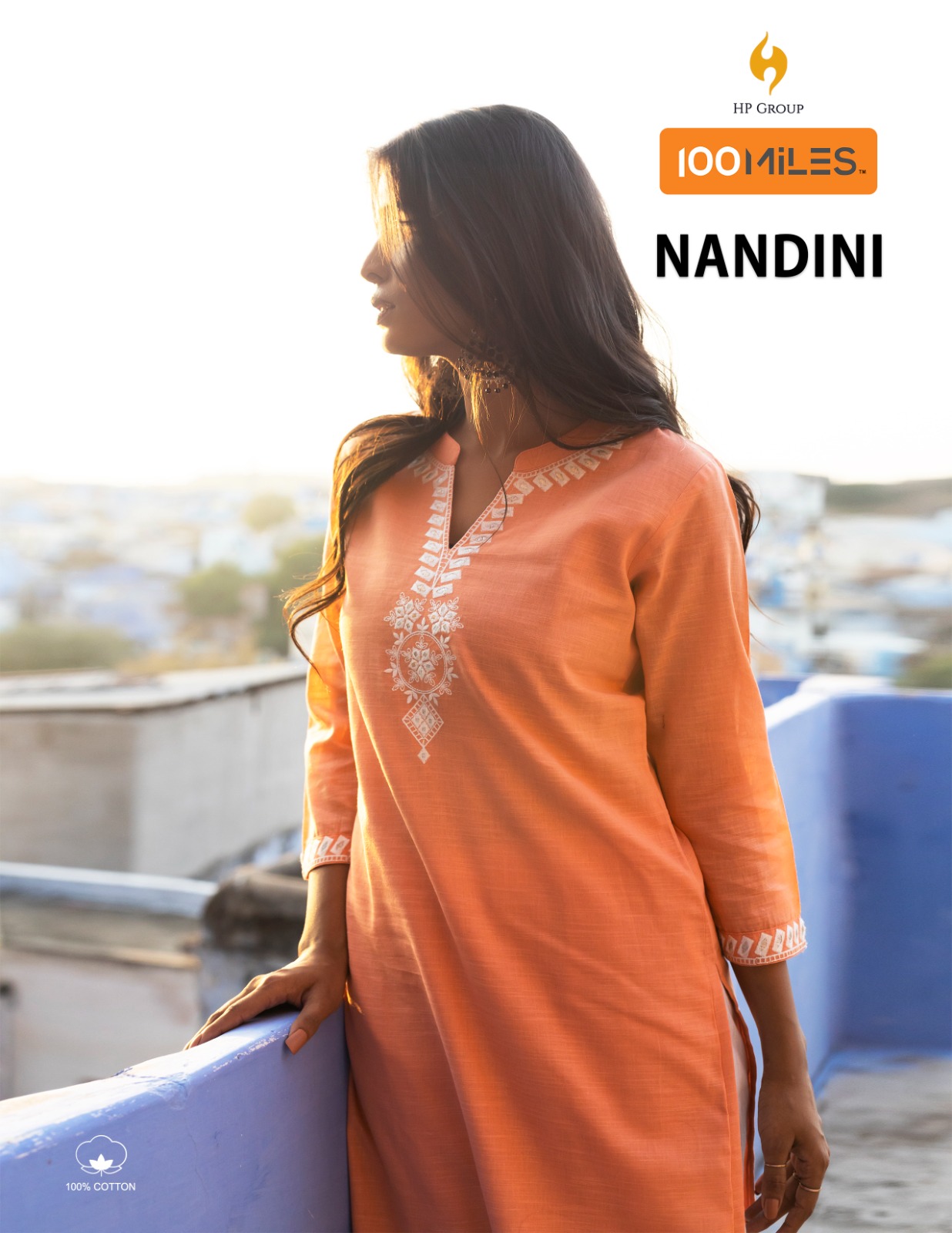 100 Miles nandini cotton regal look kurti catalog