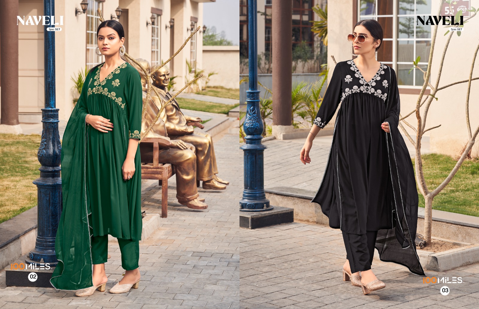 100 miles naveli georgette decent look top pant with dupatta catalog