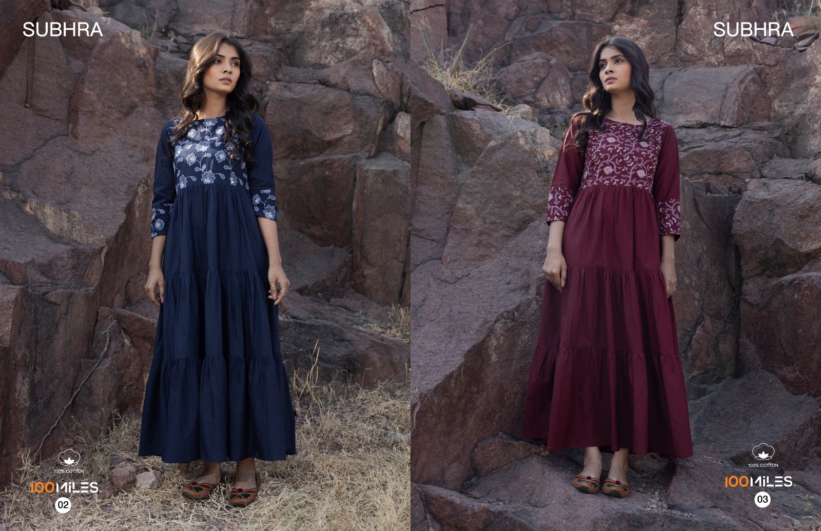 100 miles subhra cotton new and modern style kurti catalog