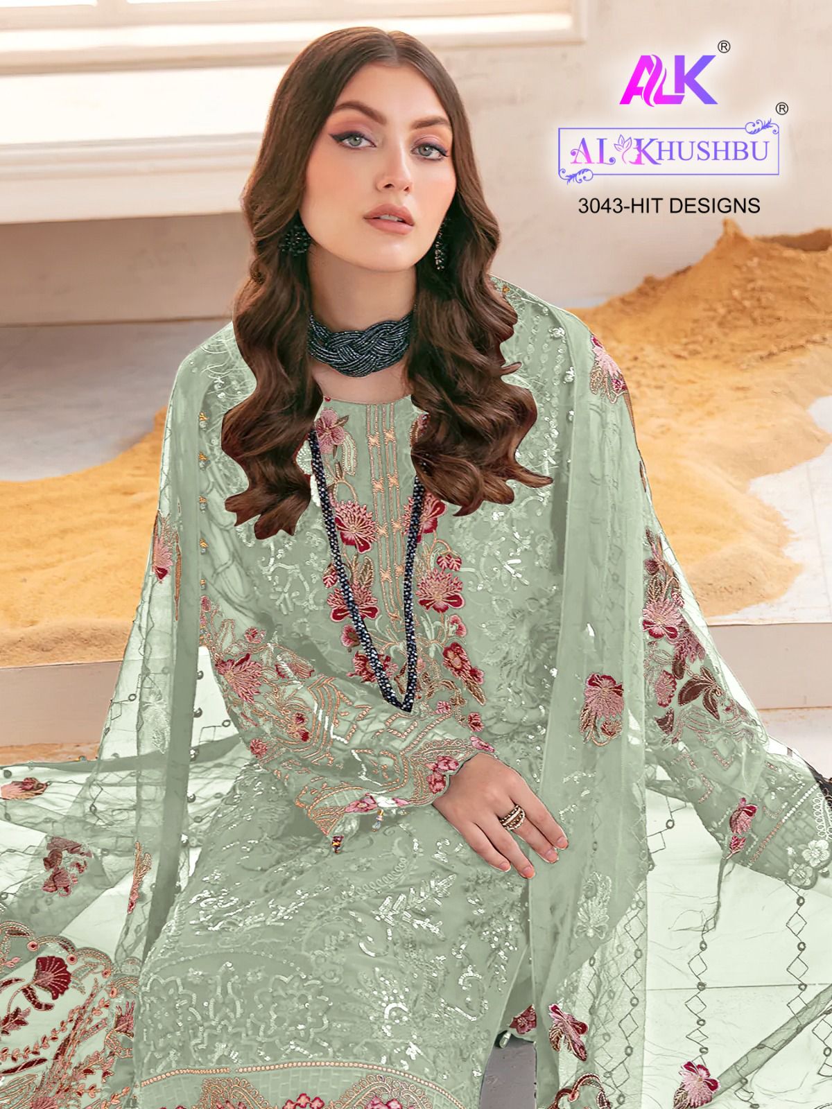 al khushbu ALK DNO 3043  R S T U hit colours georgette attractive look salwar suit catalog