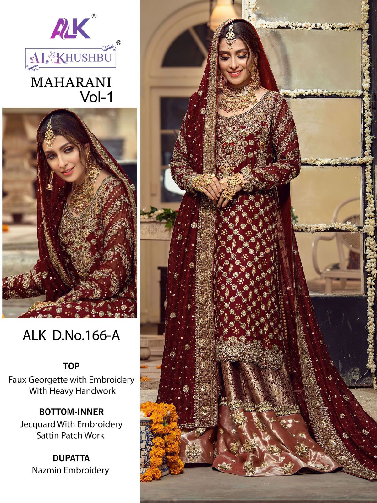 al khushbu maharani vol 1 alk d no 166 a b c d georgette catchy look salwar suit catalog