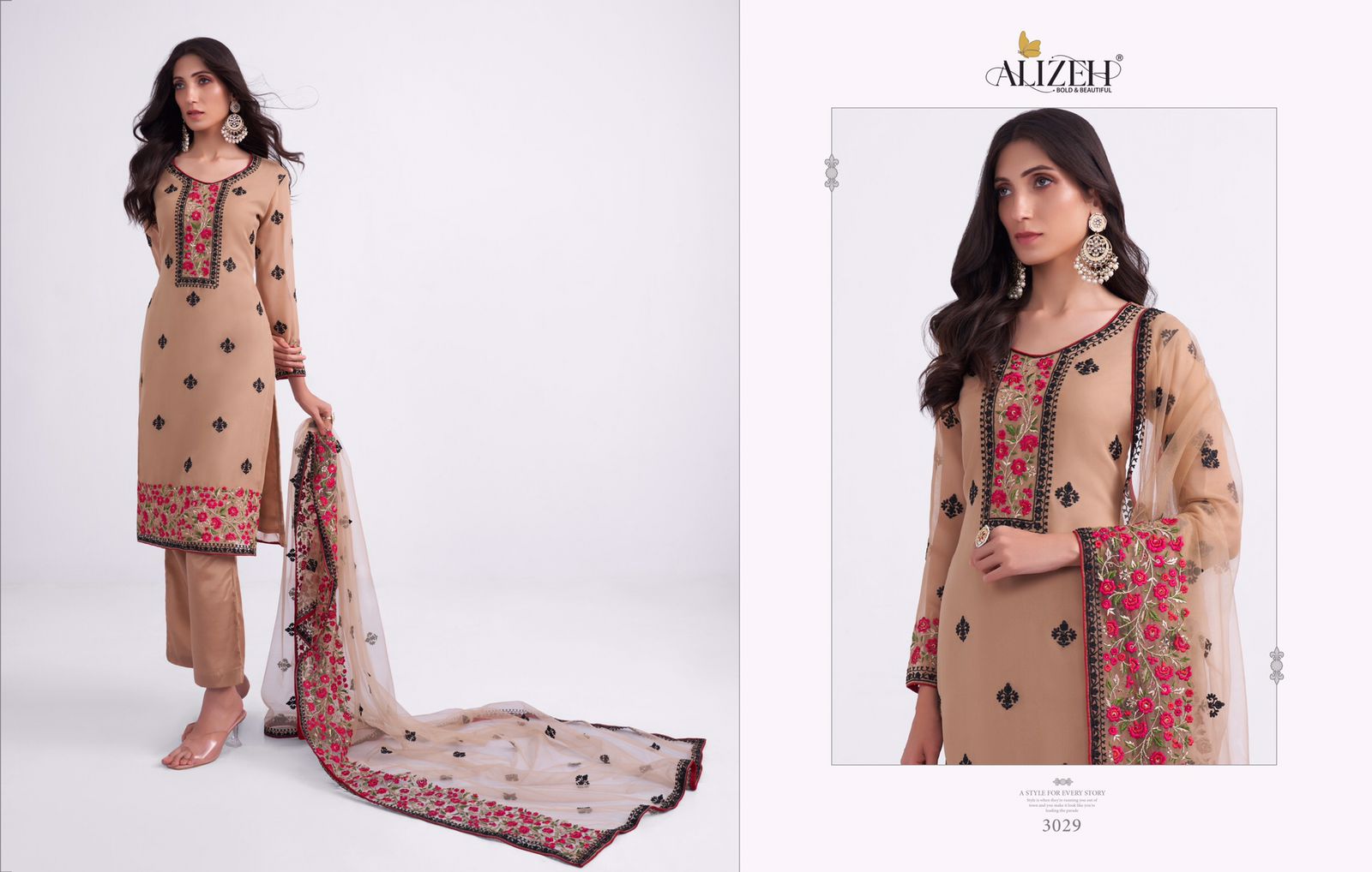 alizeh almora vol 7 georgette festive look salwar suit catalog