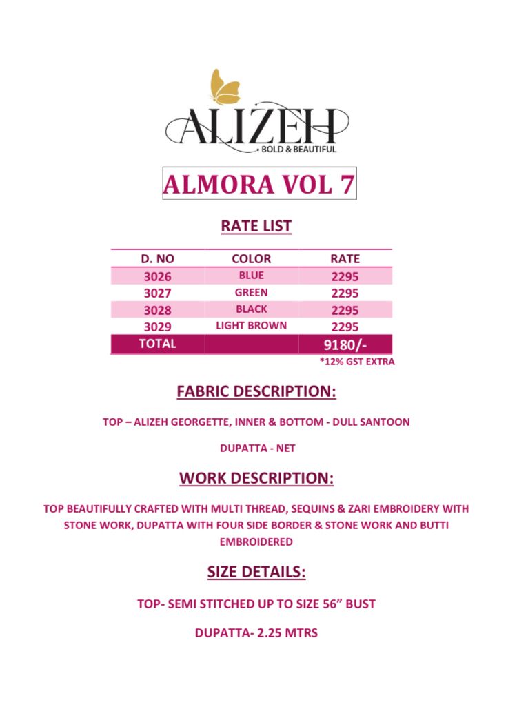 alizeh almora vol 7 georgette festive look salwar suit catalog