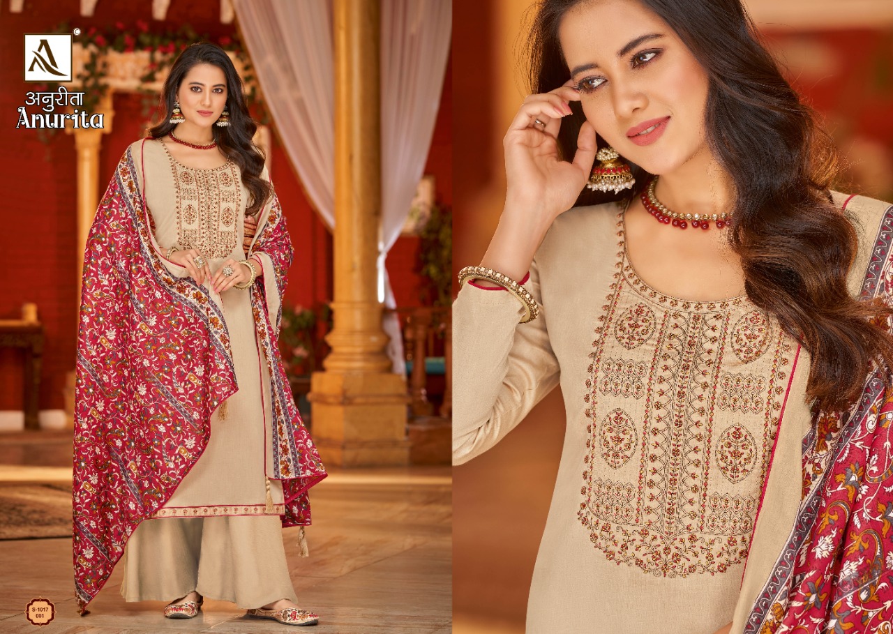 alok suit anurita zam  exclusive print salwar suit catalog