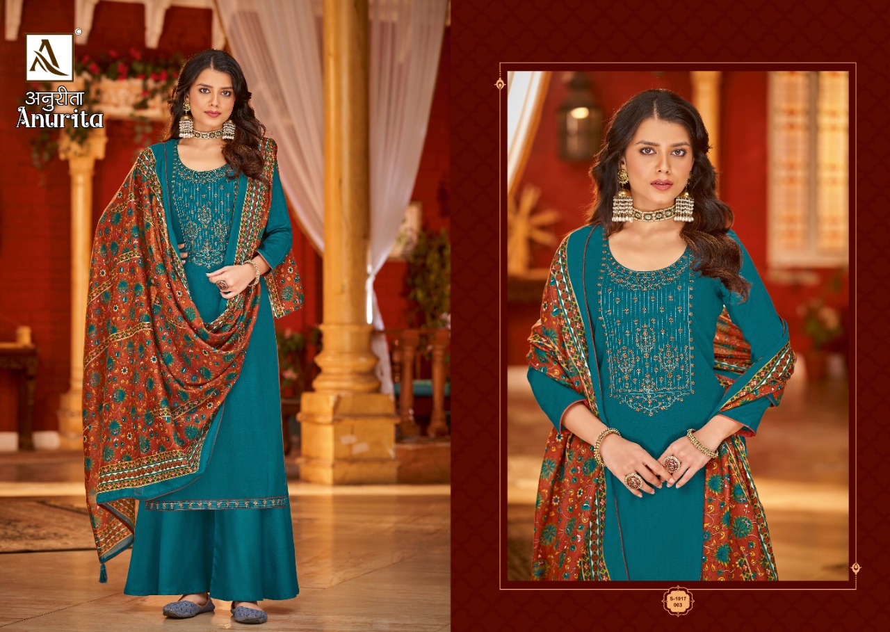 alok suit anurita zam  exclusive print salwar suit catalog