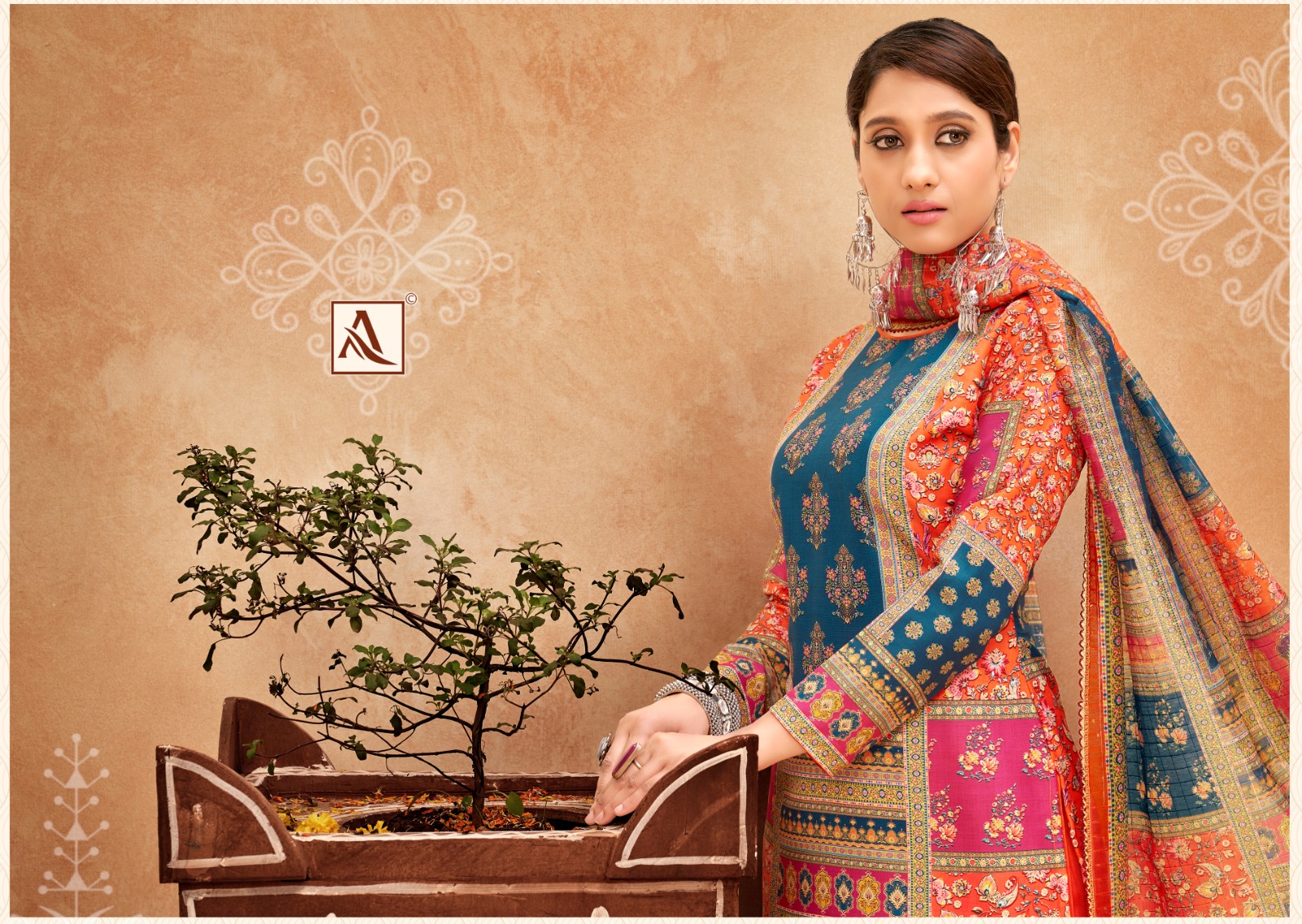 alok suit bella maslin gorgeous look salwar suit catalog