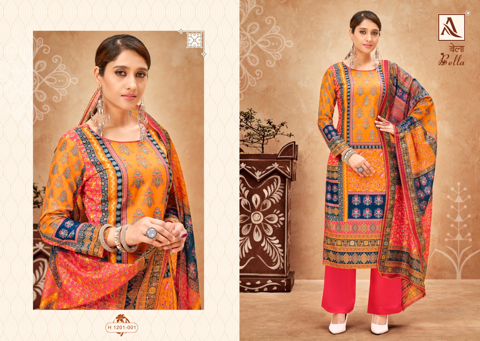 alok suit bella maslin gorgeous look salwar suit catalog