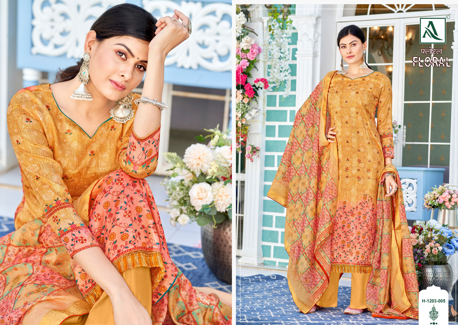 alok suit floral dola greceful look salwar suit catalog