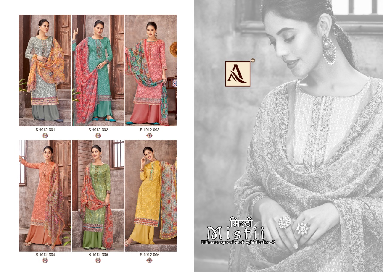 alok suit mistii cotton decent embroidery look salwar suit catalog