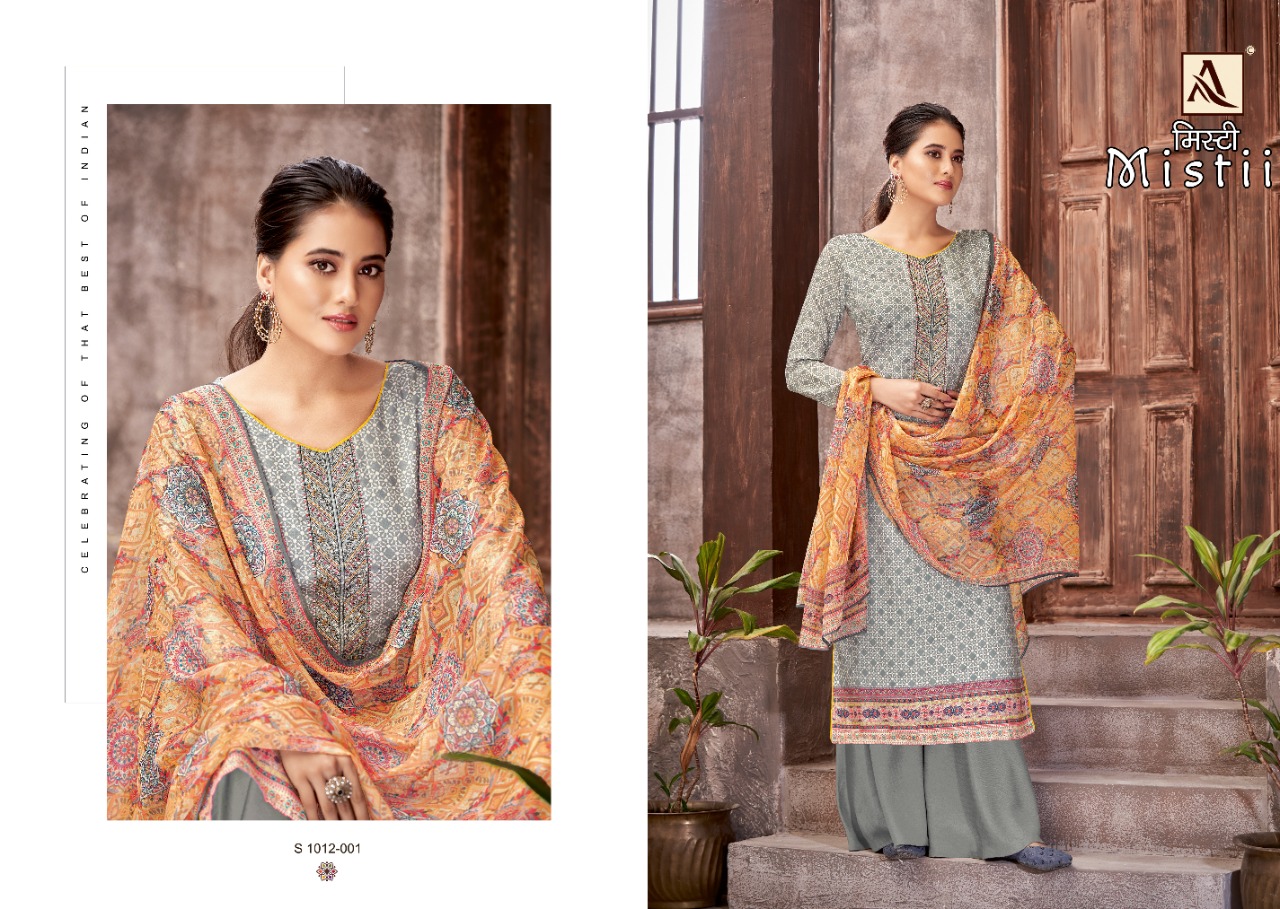 alok suit mistii cotton decent embroidery look salwar suit catalog