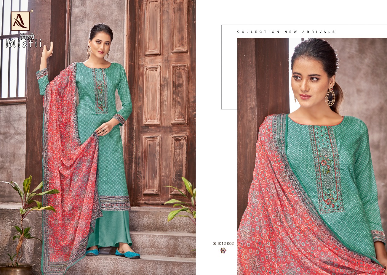 alok suit mistii cotton decent embroidery look salwar suit catalog