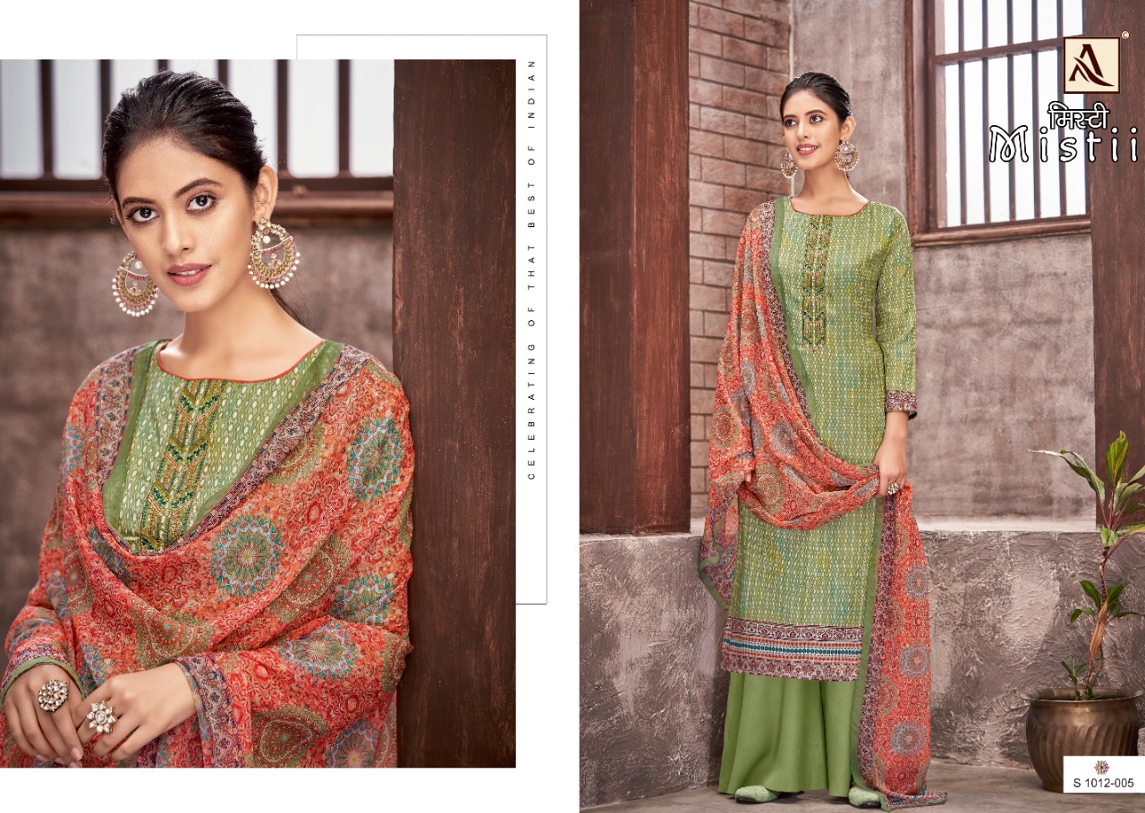 alok suit mistii cotton decent embroidery look salwar suit catalog