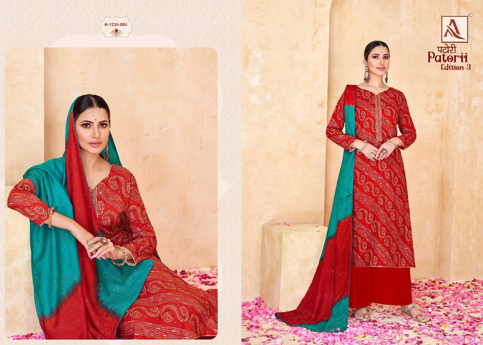 alok suit patorii vol 3 rayon gorgeous look salwar suit catalog