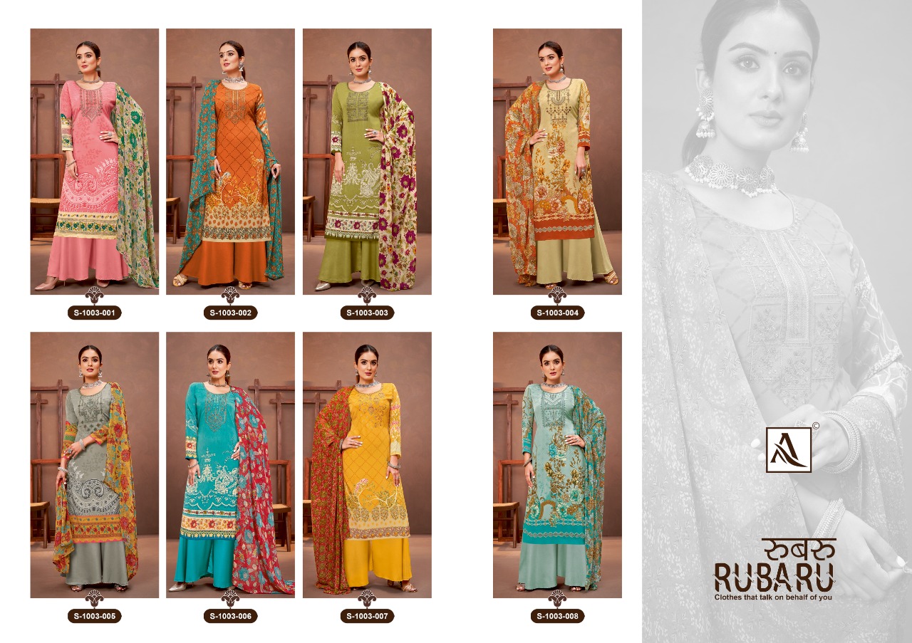 alok suit rubaru french decent look salwar suit catalog