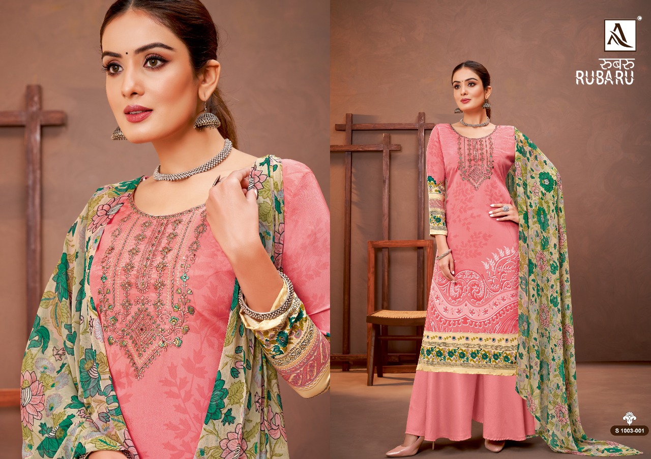 alok suit rubaru french decent look salwar suit catalog