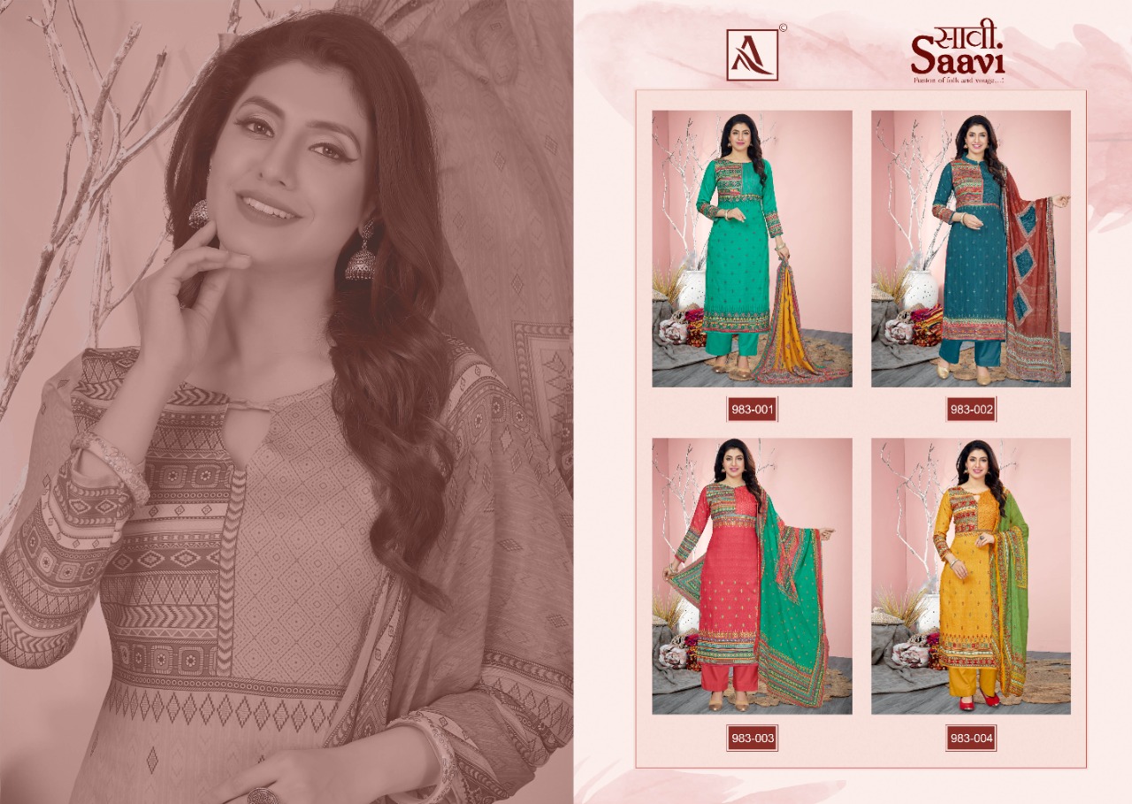 alok suit saavi zam cotton attractive look salwar suit catalog