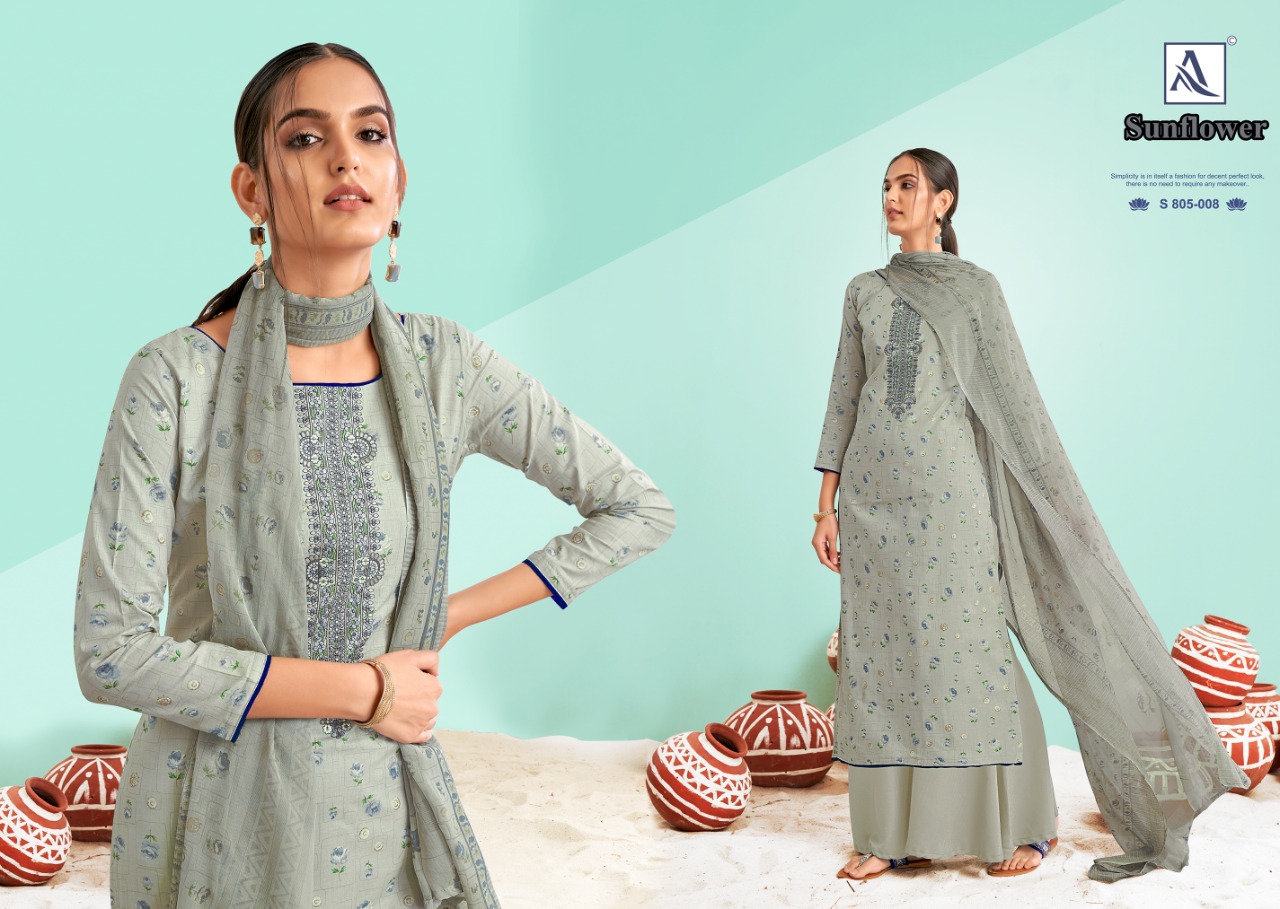 alok suit sunflower Pure Cambric cotton graceful look salwar suit catalog