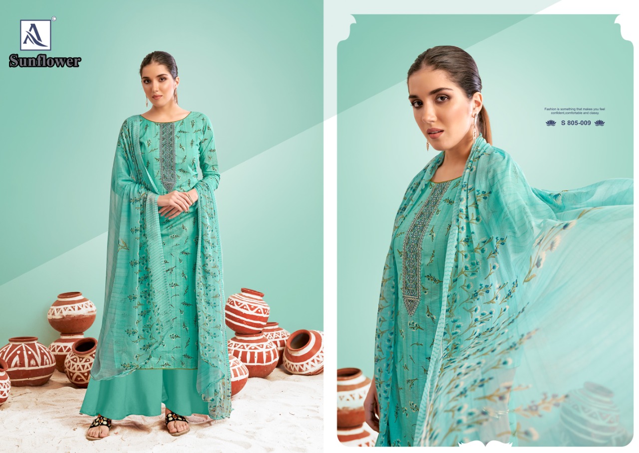 alok suit sunflower Pure Cambric cotton graceful look salwar suit catalog