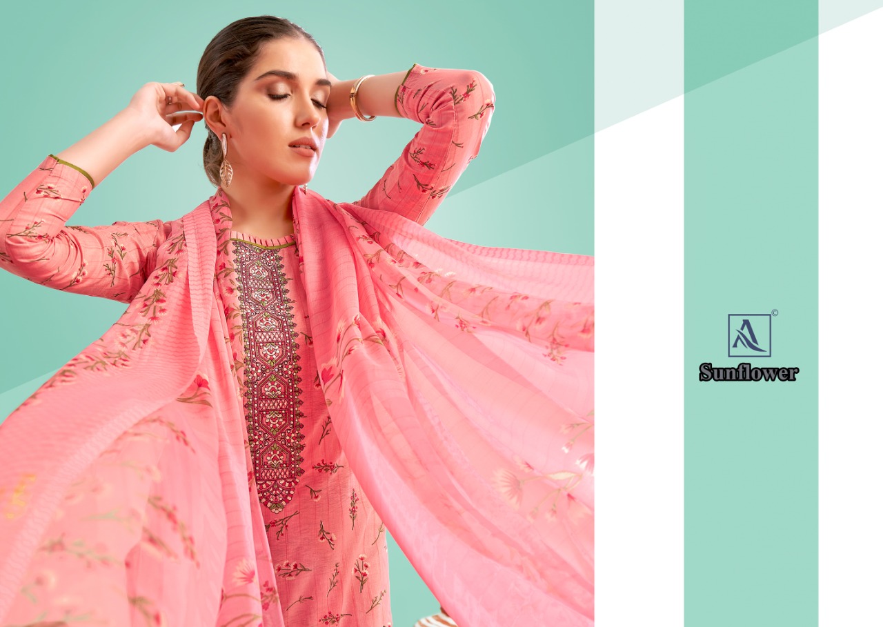 alok suit sunflower Pure Cambric cotton graceful look salwar suit catalog