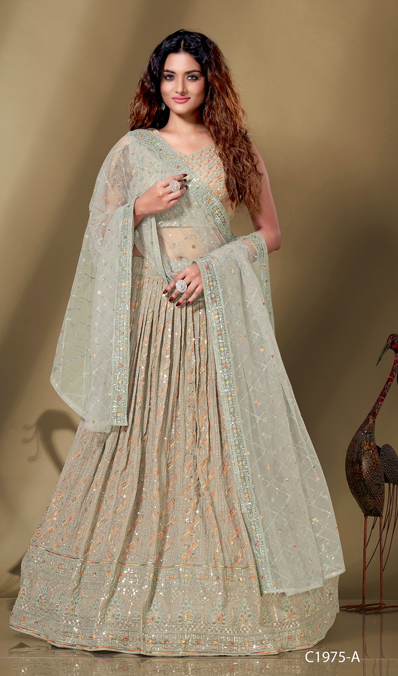 amoha trendz d no c 1975 fancy festive look top  lehenga with dupatta catalog