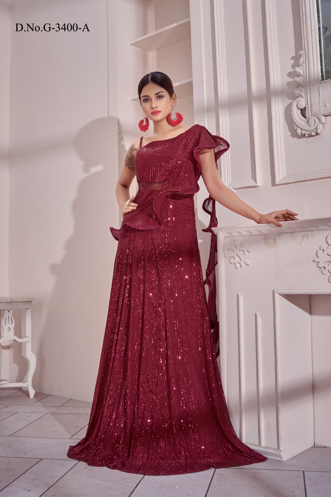 amoha trendz d no g 3400 imported Sequence exclusive look lehngha catalog