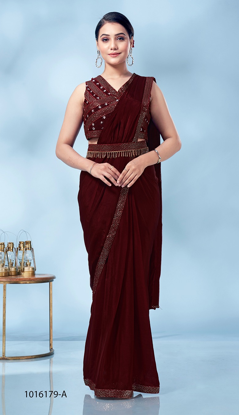 amoha trendz DESIGN  1016179 chinnon new and modern look saree catalog