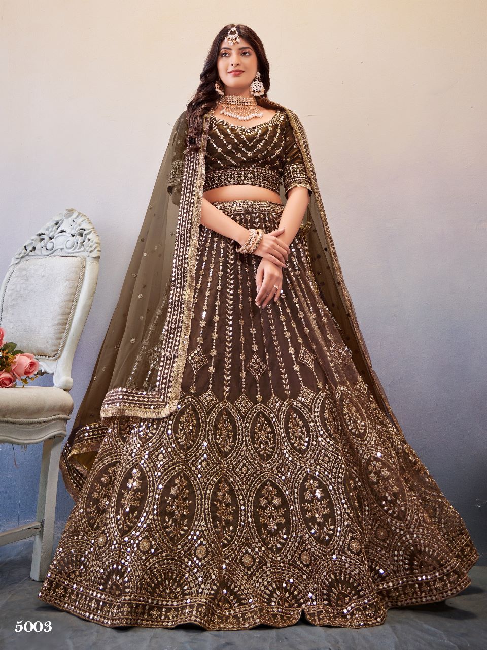 anantesh lifestyle occasions vol 2 serices 5003 to 5008 butterfly net elegant lehenga calatog