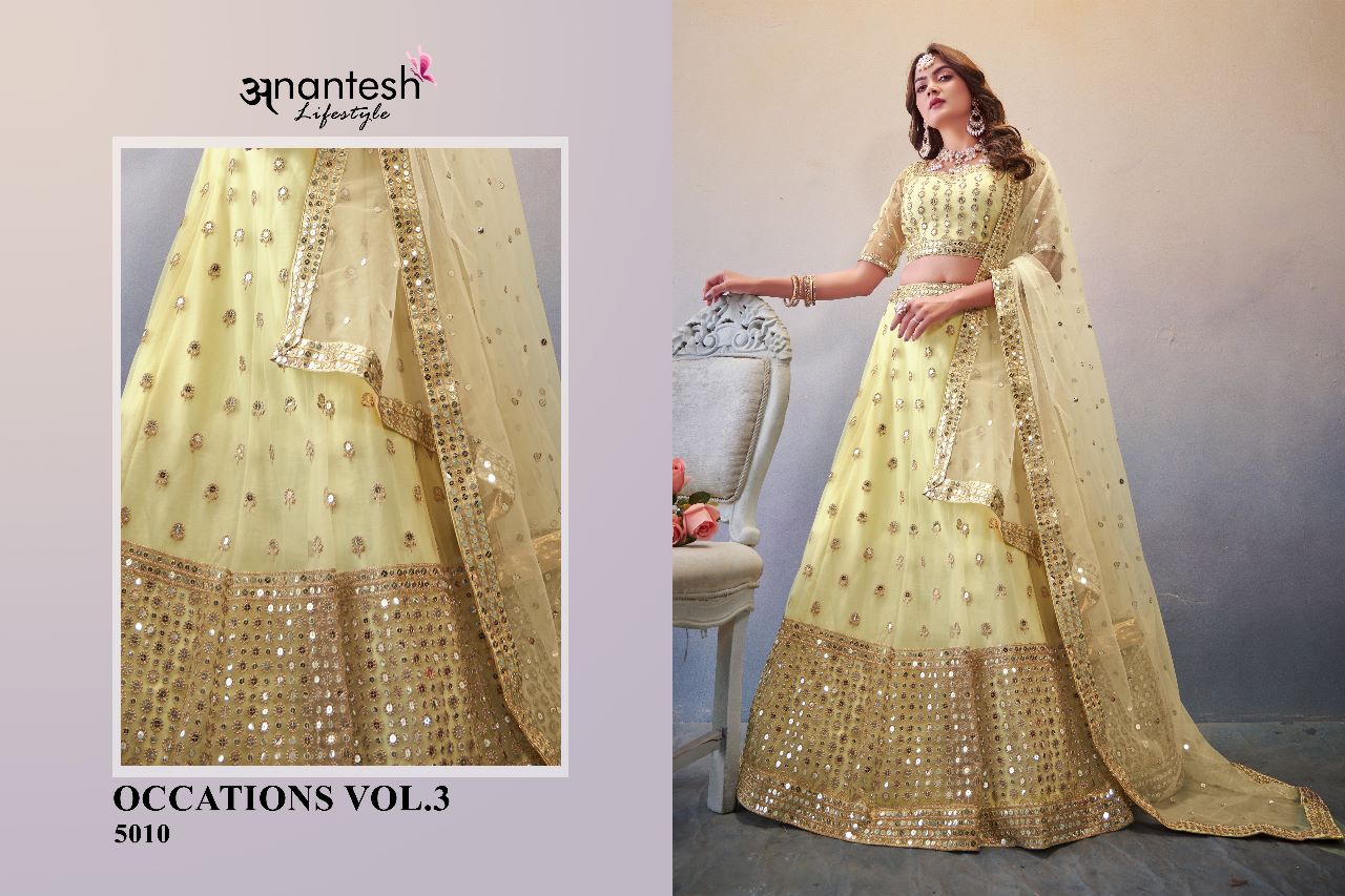 anantesh lifestyle occasions vol 3 serices 5009 to 5011 butterfly net elegant look lehenga calatog