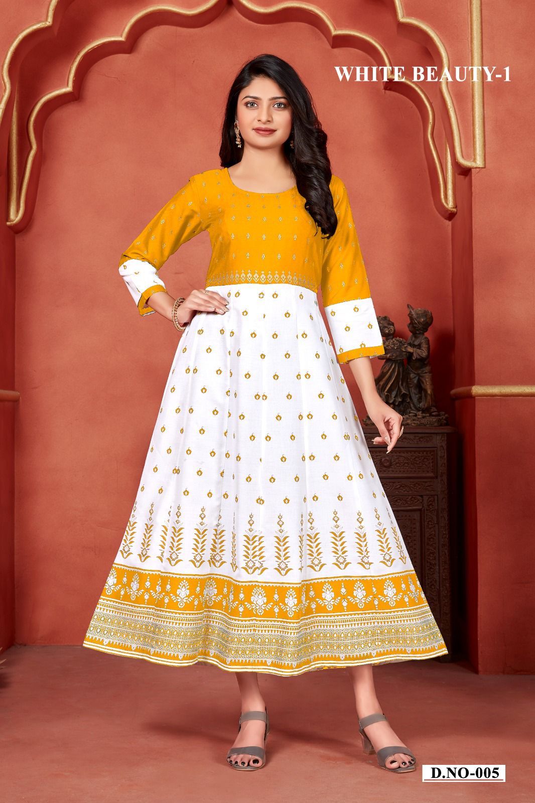 Banwery Fashion white beauty v 1 rayon new and modern style kurti catalog