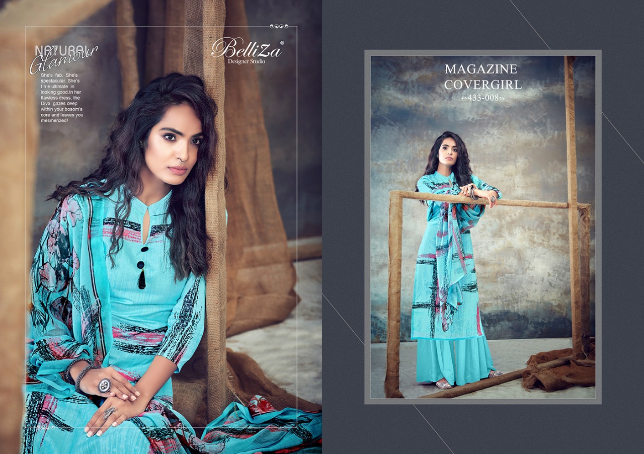 belliza designer studio florals cotton elegant look salwar suit catalog