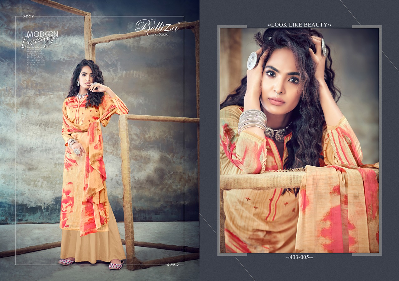 belliza designer studio florals cotton elegant look salwar suit catalog