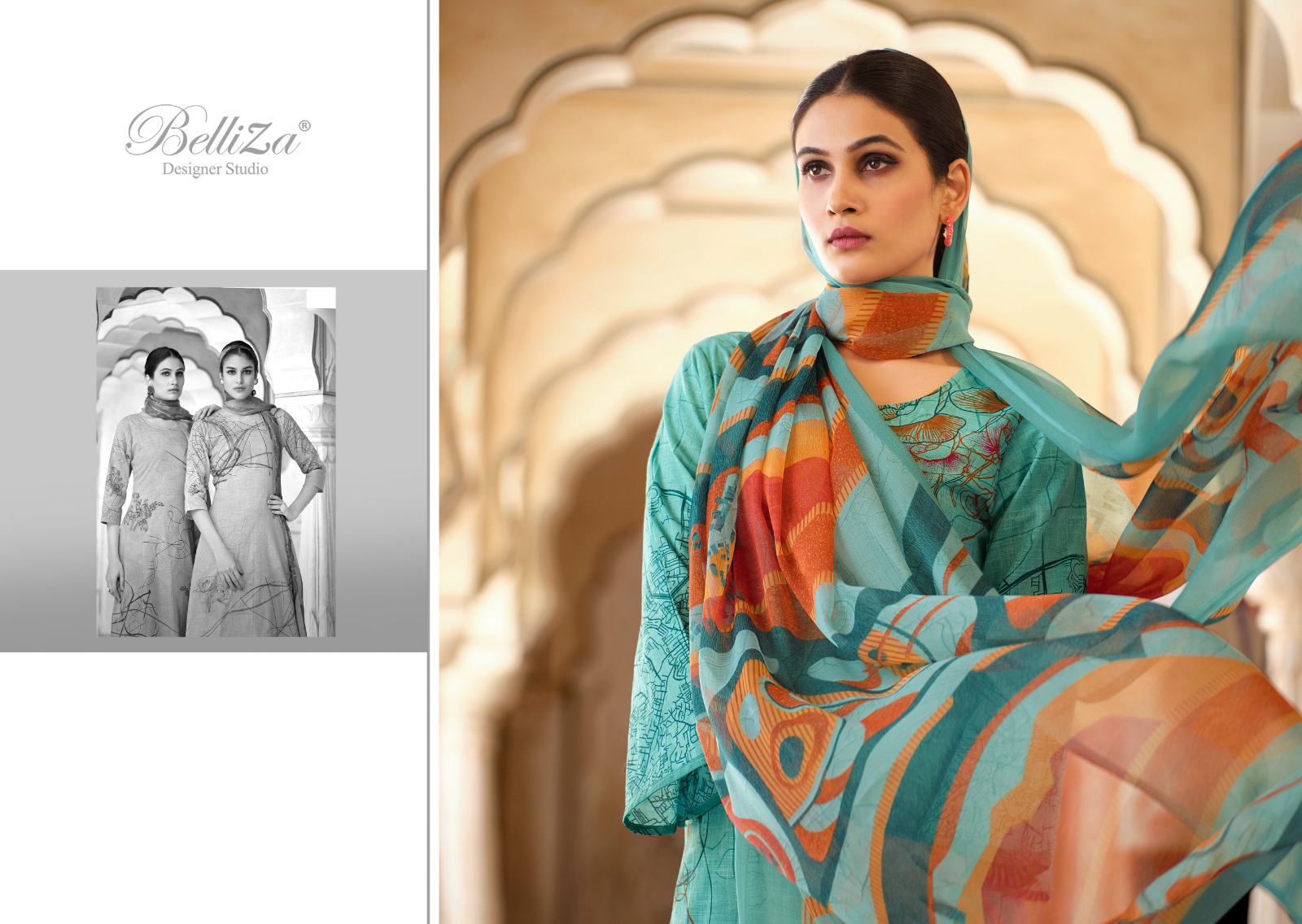 belliza designer studio meraki cotton exclusive  printed salwar suit catalog